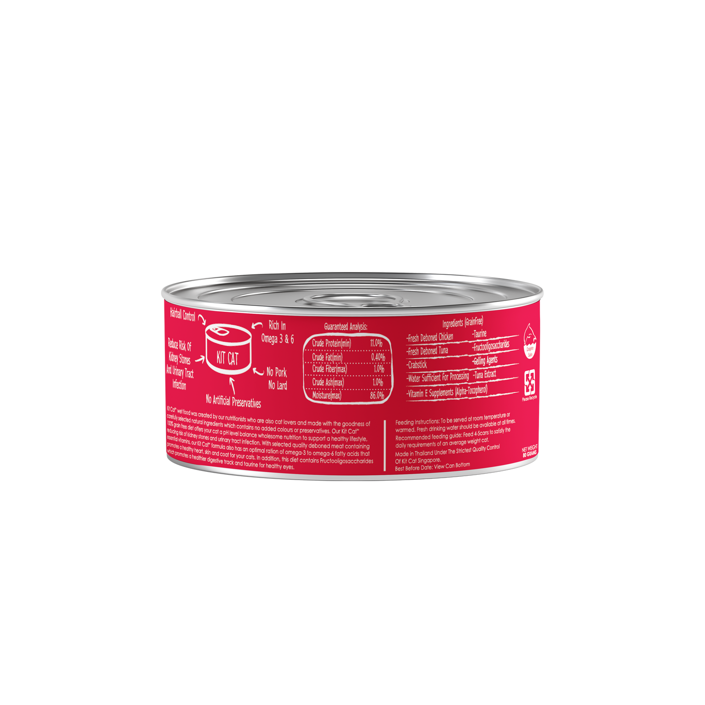 Kit Cat Deboned Chicken & Crabstick Toppers Canned Cat Food 80g