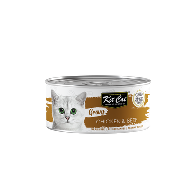 Kit Cat Gravy Chicken & Beef Grain-Free Canned Cat Food 70g