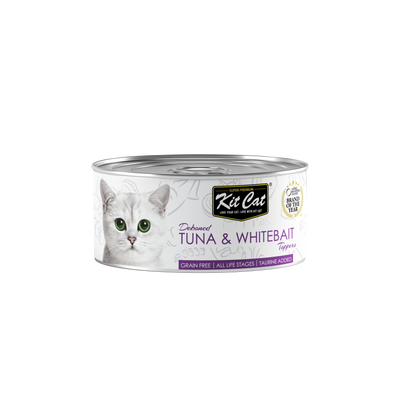 Kit Cat Deboned Tuna & Whitebait Toppers Canned Cat Food 80g