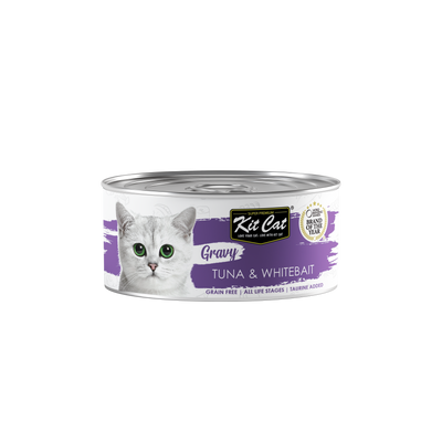 Kit Cat Gravy Tuna & Whitebait Grain-Free Canned Cat Food 70g