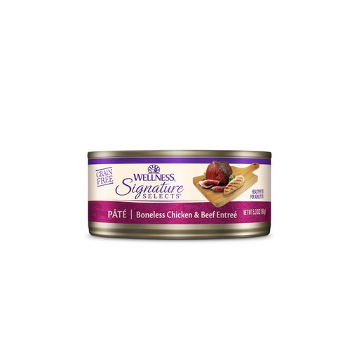 15% OFF: Wellness Core Signature Selects Pate Boneless Chicken & Beef Grain-Free Canned Cat Food 5.3oz